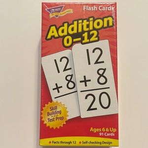 NEW: ADDITION flash cards (0-12), age 6yr +